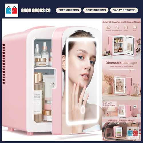 Mini skincare fridge with - skincare,